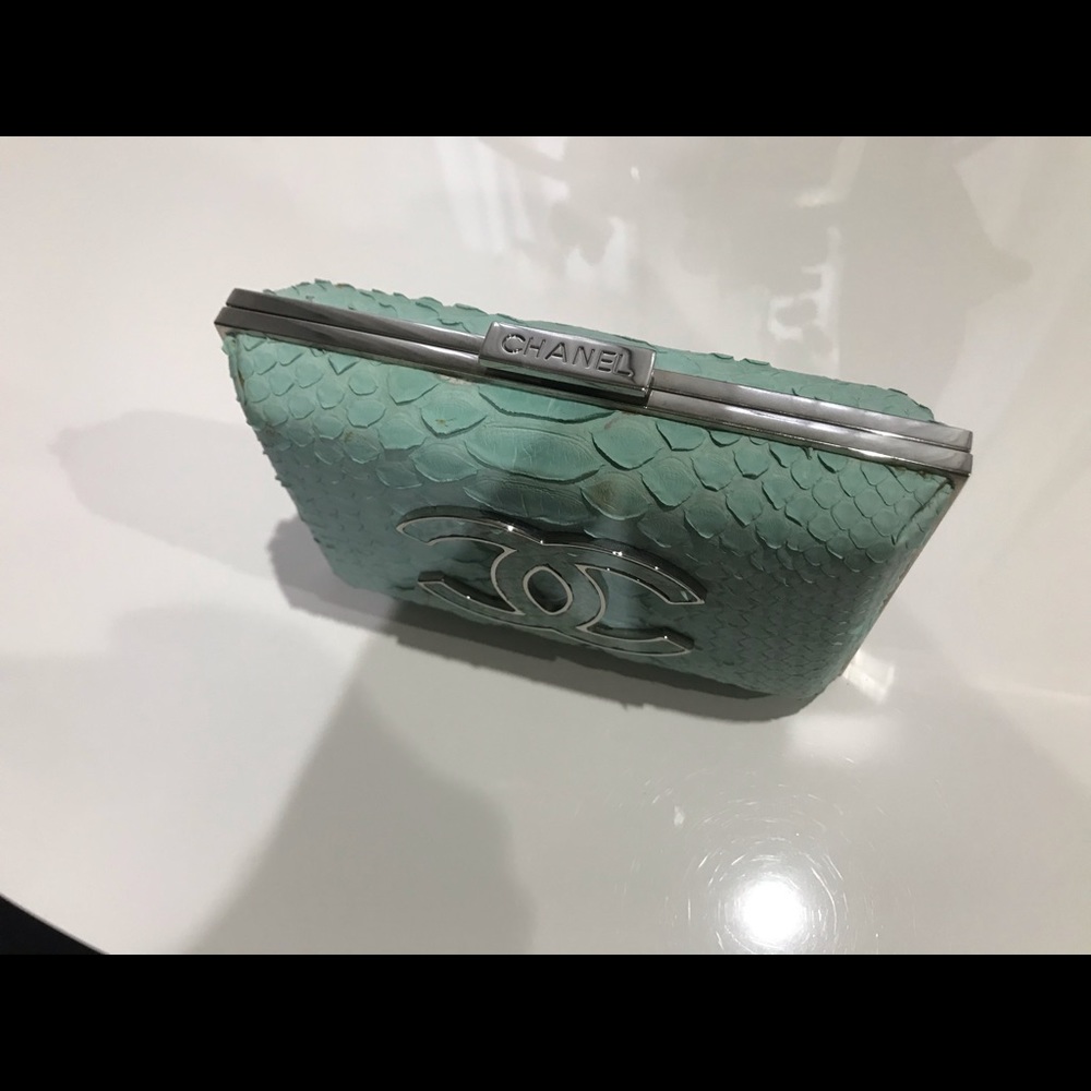 Authentic Chanel Python Clutch! - Picture 2 of 8
